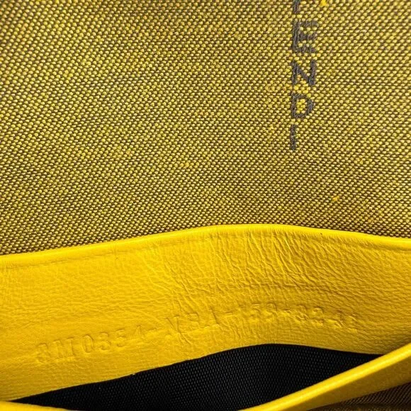 Fendi Yellow Micro Baguette Leather Crossbody Bag - Picture 15 of 15